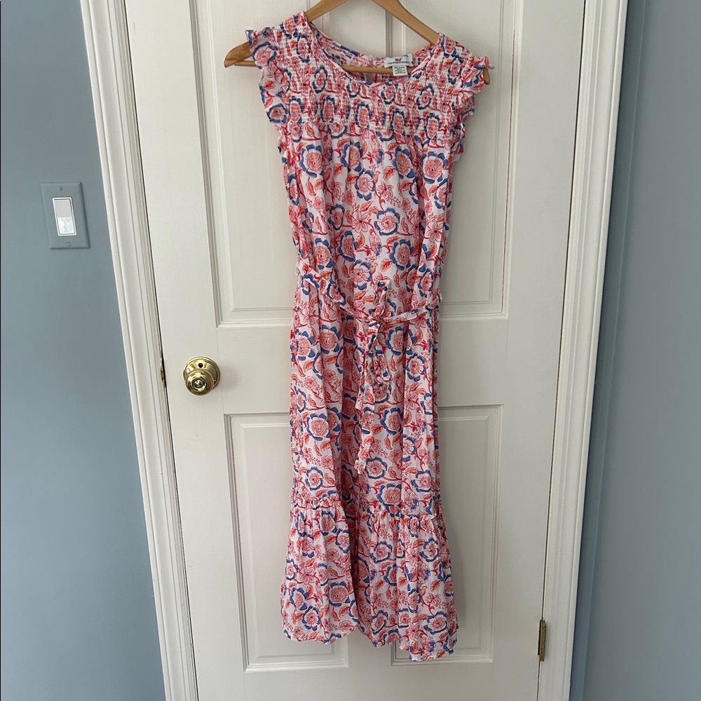 Vineyard Vines 100% Cotton Pink and Blue Block Print Dress, sz M, Never worn!